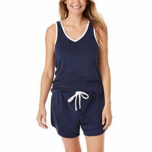 Lucky Brand Women's Terry Set 4-Piece Pajama (Blue Iris, X-Small)